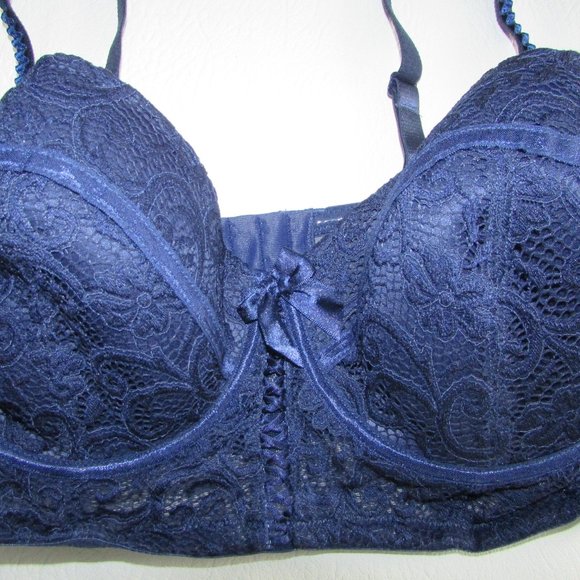 ADORE ME Blue Lace Bra - 40D - Picture 4 of 6